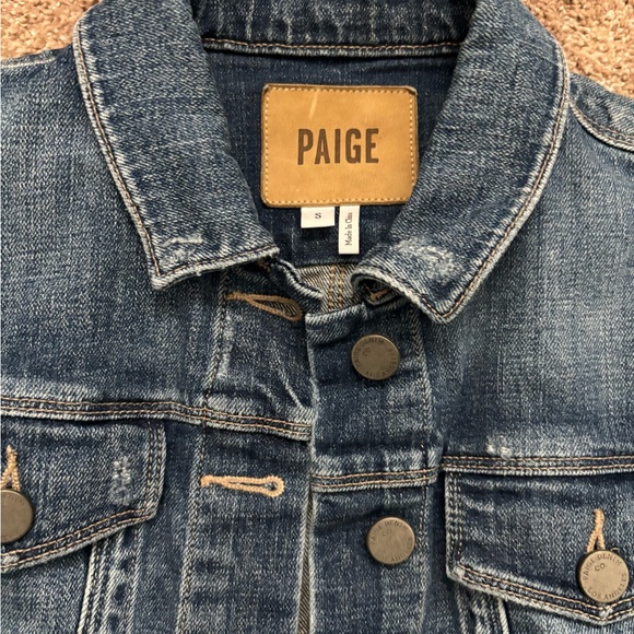 Paige Distressed Blue Jean Denim Jacket Size Small - Picture 8 of 8
